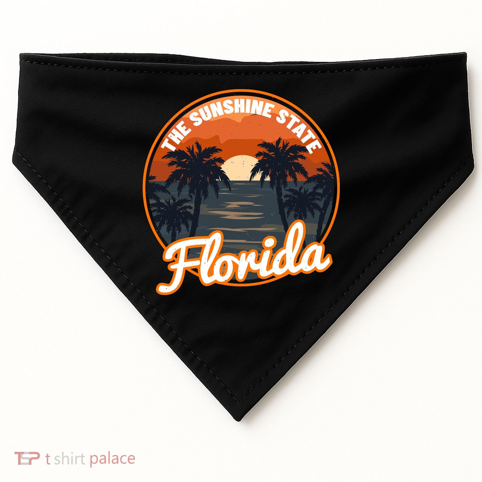 Surfing Florida Sunshine State Sunset Beach Gift USA-Made Doggie Bandana