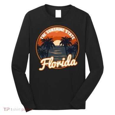 Surfing Florida Sunshine State Sunset Beach Gift Long Sleeve Shirt