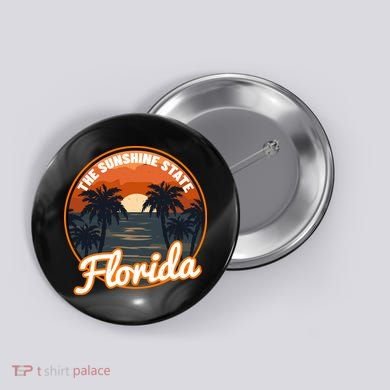 Surfing Florida Sunshine State Sunset Beach Gift Button