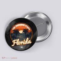 Surfing Florida Sunshine State Sunset Beach Gift Button thumb 0