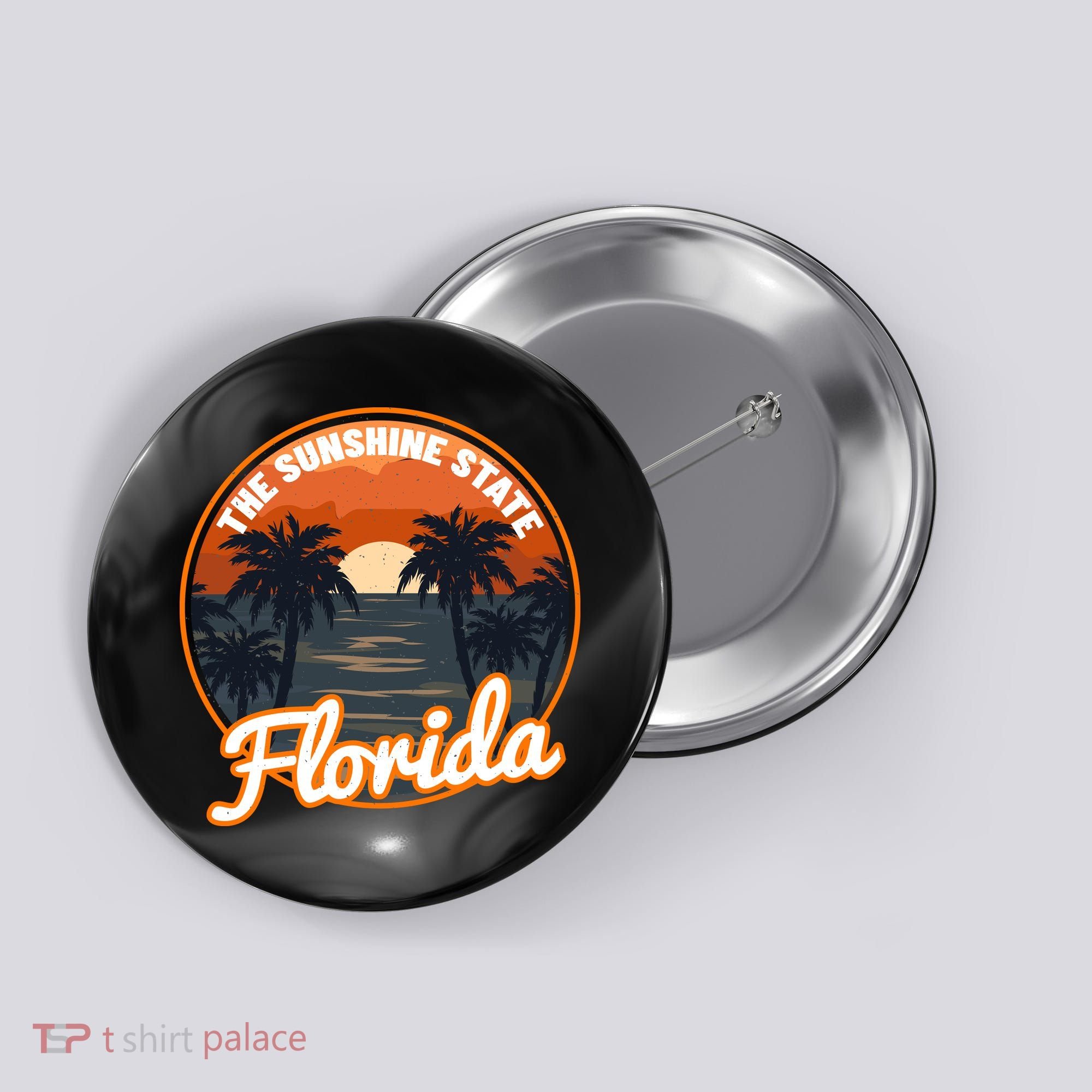 Surfing Florida Sunshine State Sunset Beach Gift Button