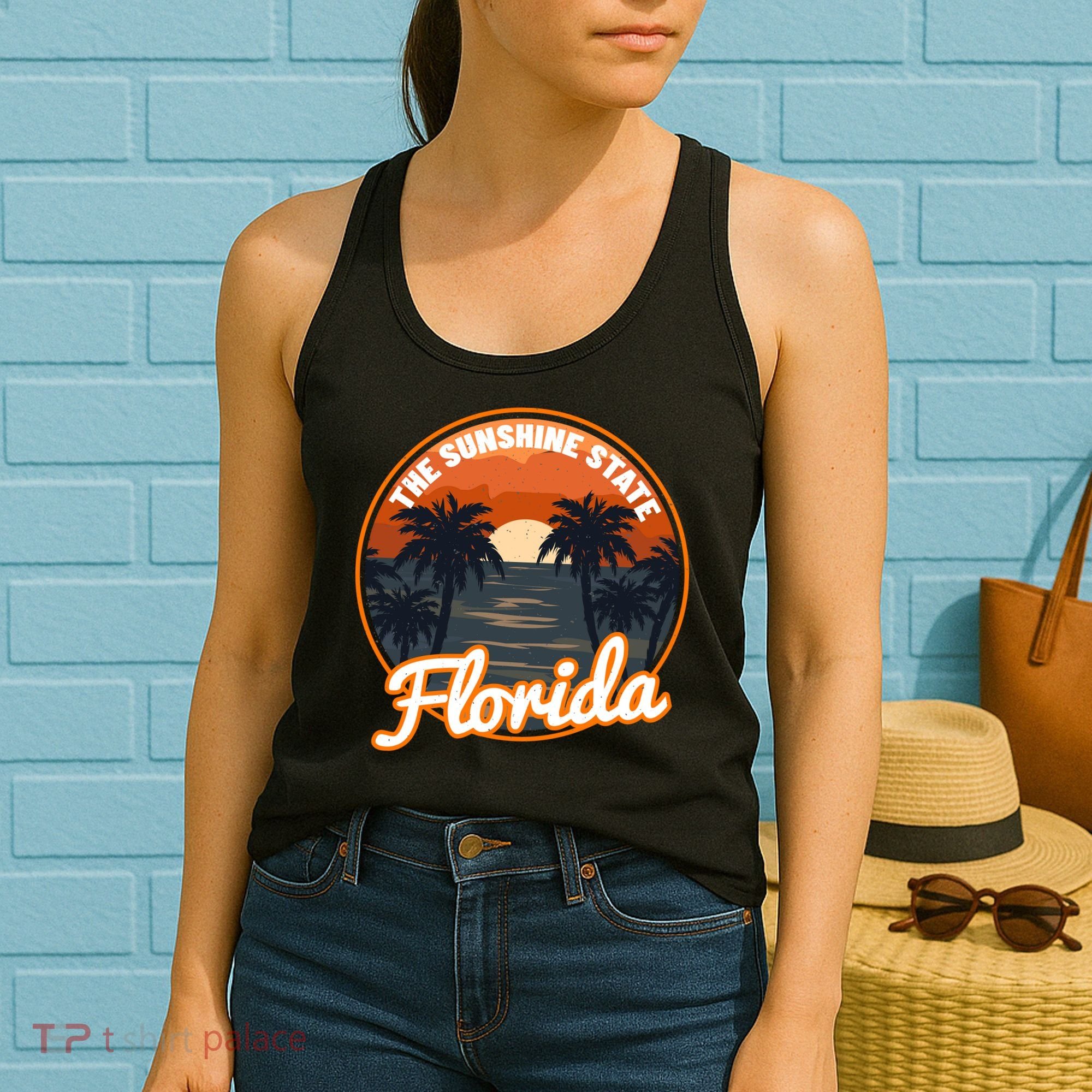 Surfing Florida Sunshine State Sunset Beach Gift Women's Tank Top