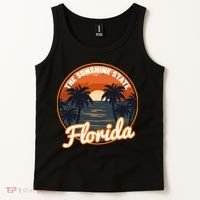 Surfing Florida Sunshine State Sunset Beach Gift Tank Top thumb 2