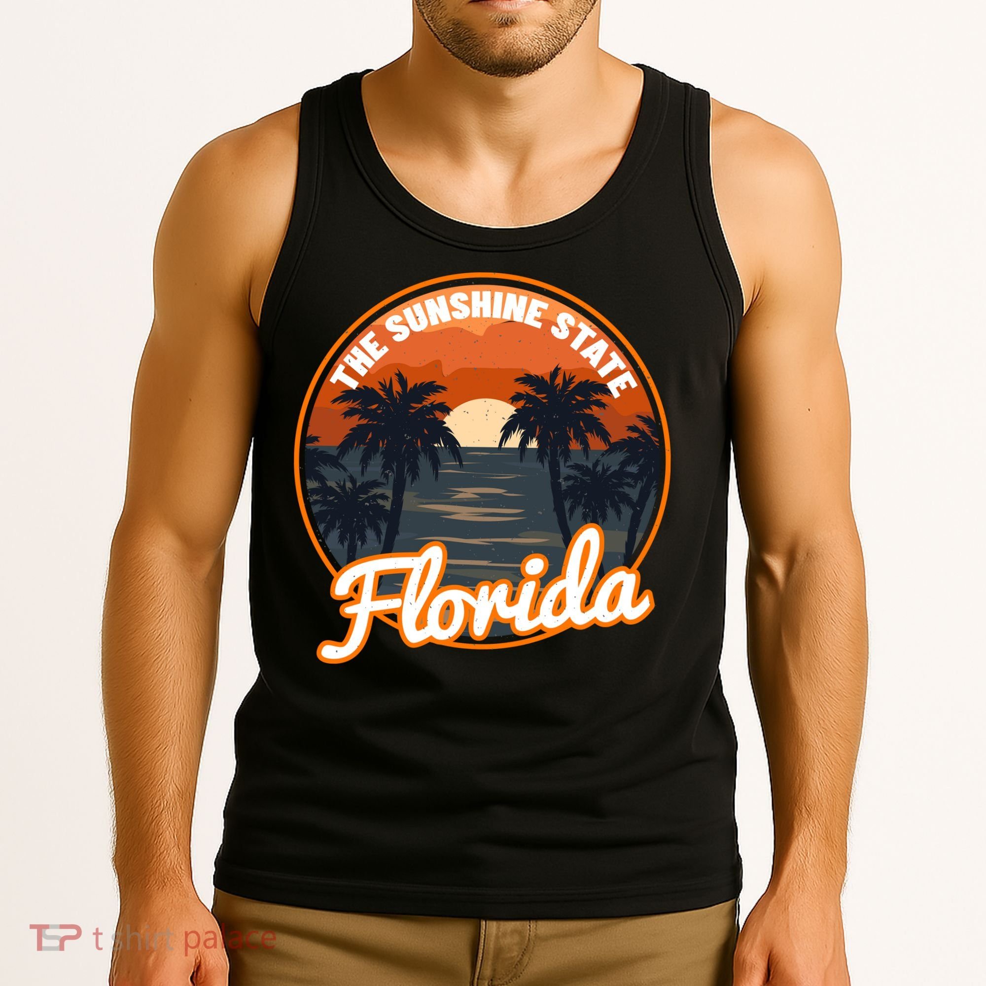 Surfing Florida Sunshine State Sunset Beach Gift Tank Top