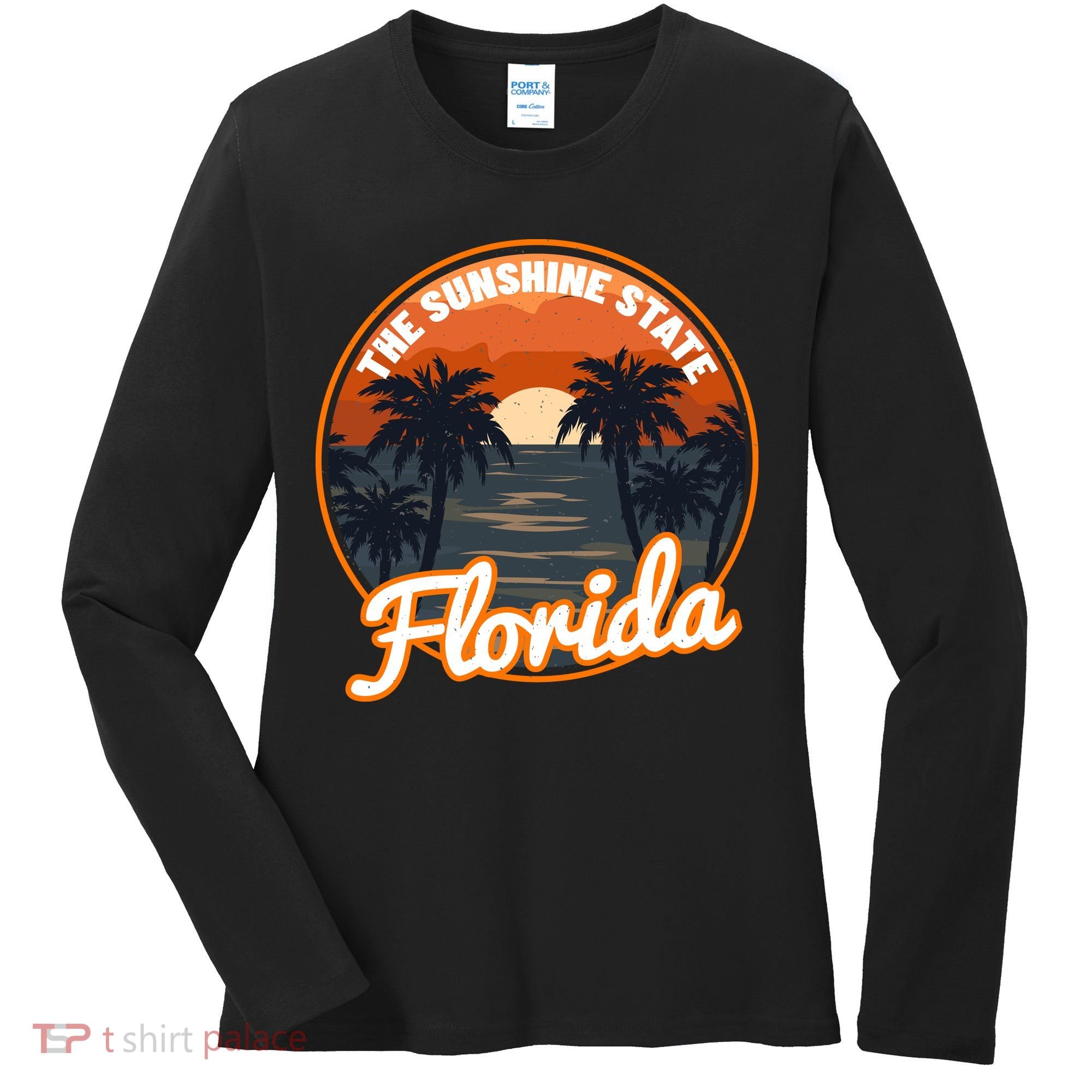 Surfing Florida Sunshine State Sunset Beach Gift Women's Long Sleeve Shirt