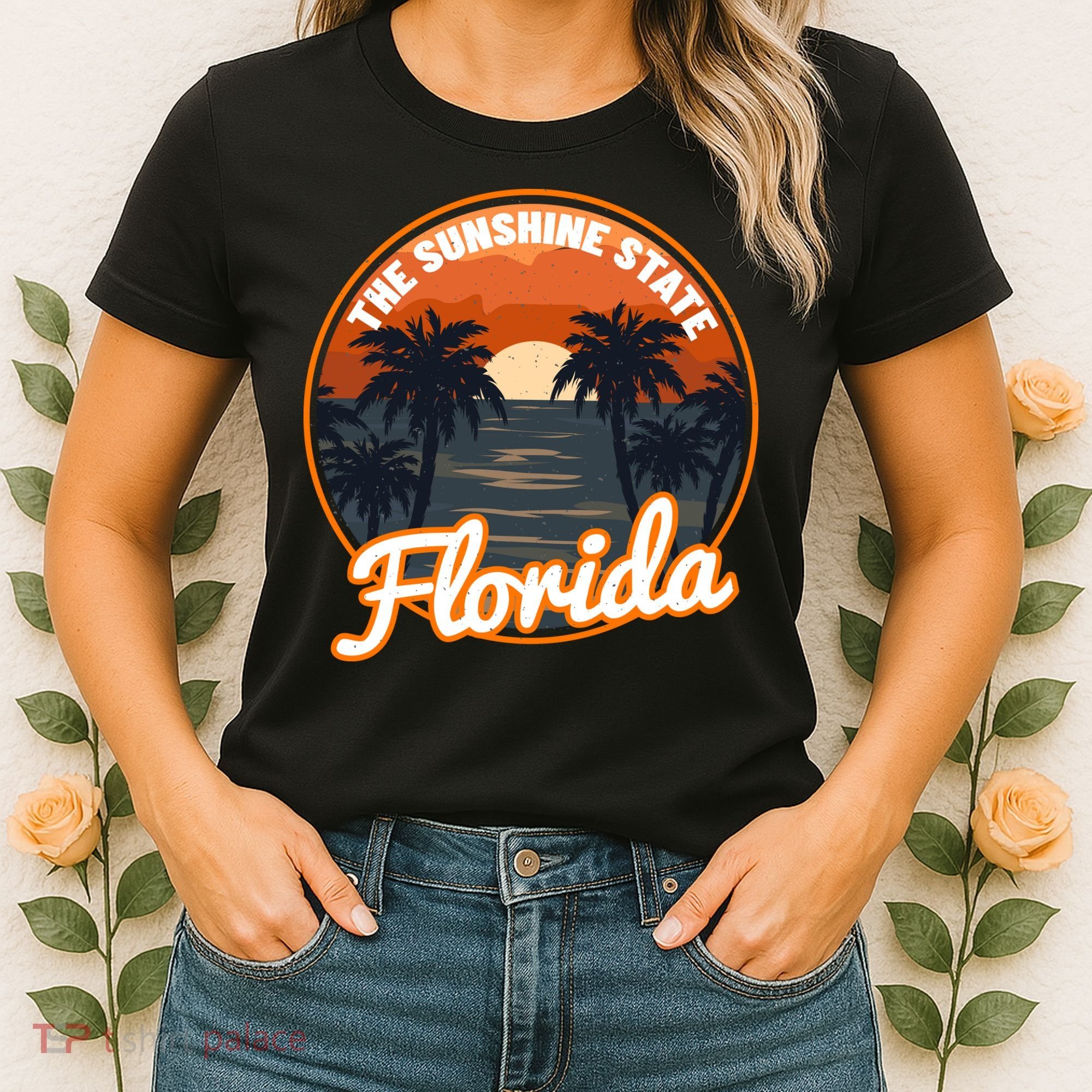 Surfing Florida Sunshine State Sunset Beach Gift Women's T-Shirt