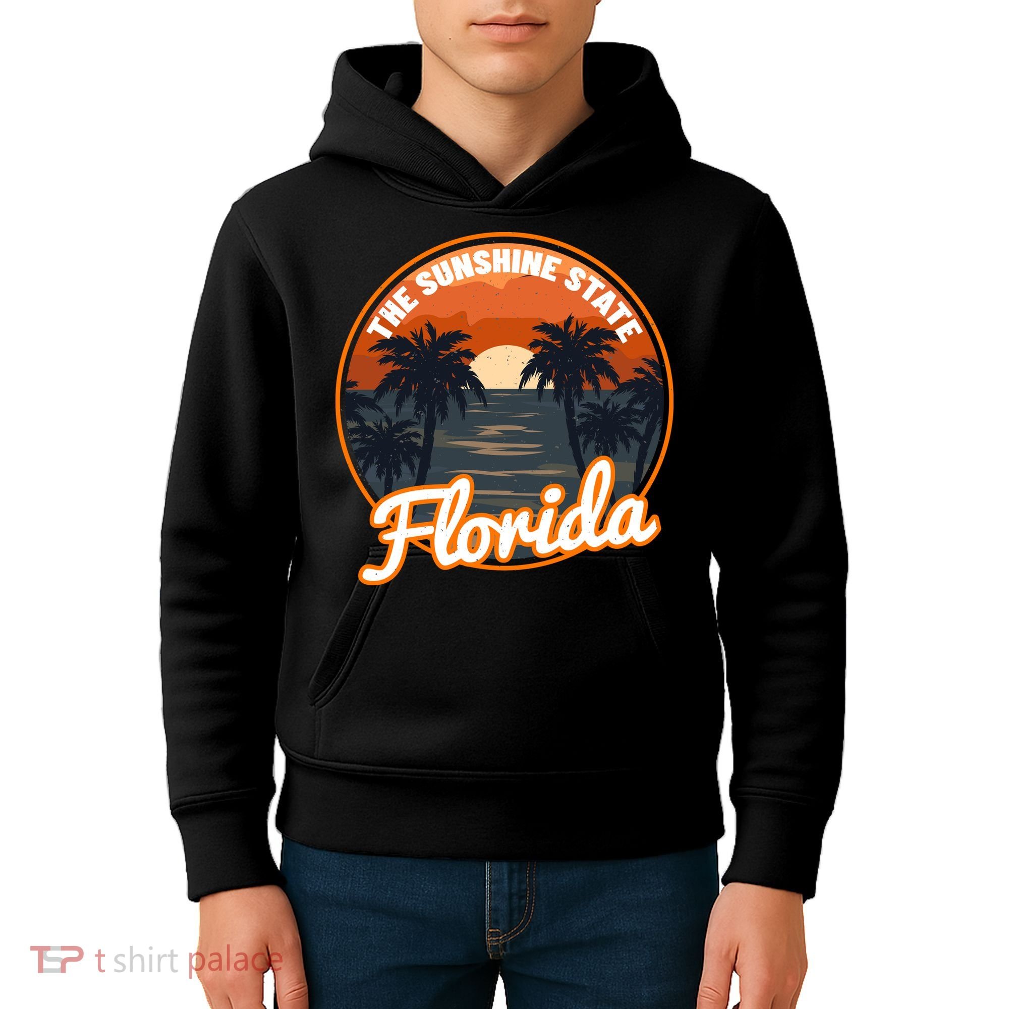 Surfing Florida Sunshine State Sunset Beach Gift Kids Hoodie