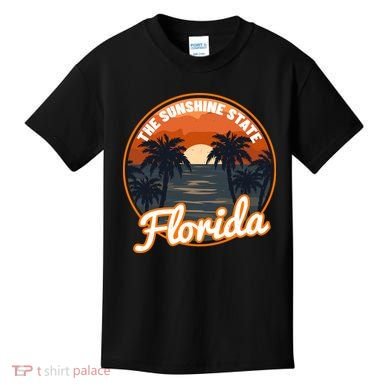 Surfing Florida Sunshine State Sunset Beach Gift Kids T-Shirt