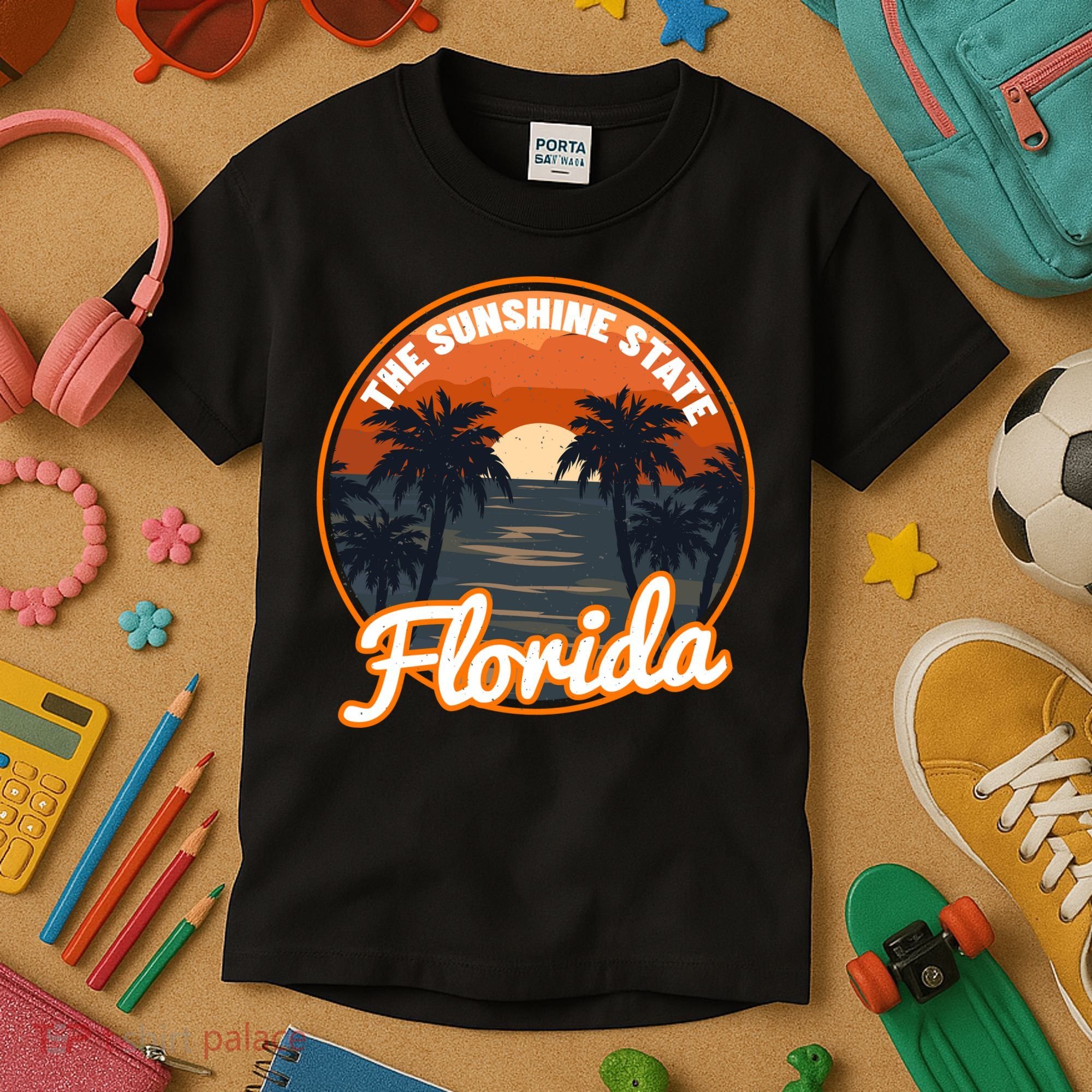 Surfing Florida Sunshine State Sunset Beach Gift Kids T-Shirt