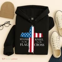 Stand For The Flag Kneel For The Cross Hoodie thumb 4