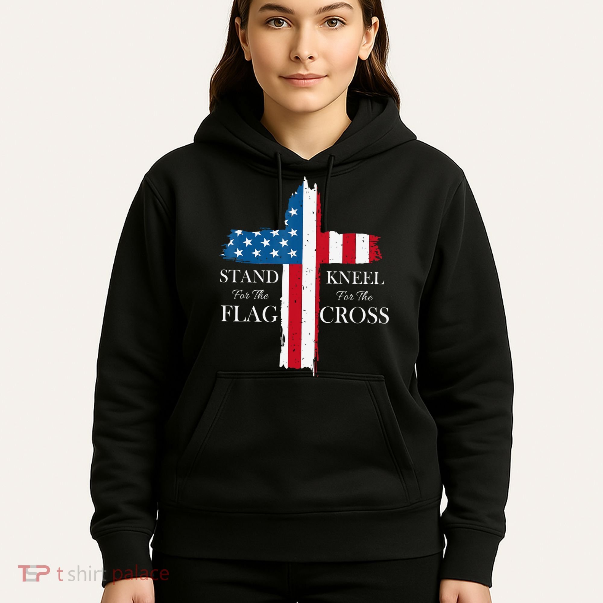 Stand For The Flag Kneel For The Cross Hoodie