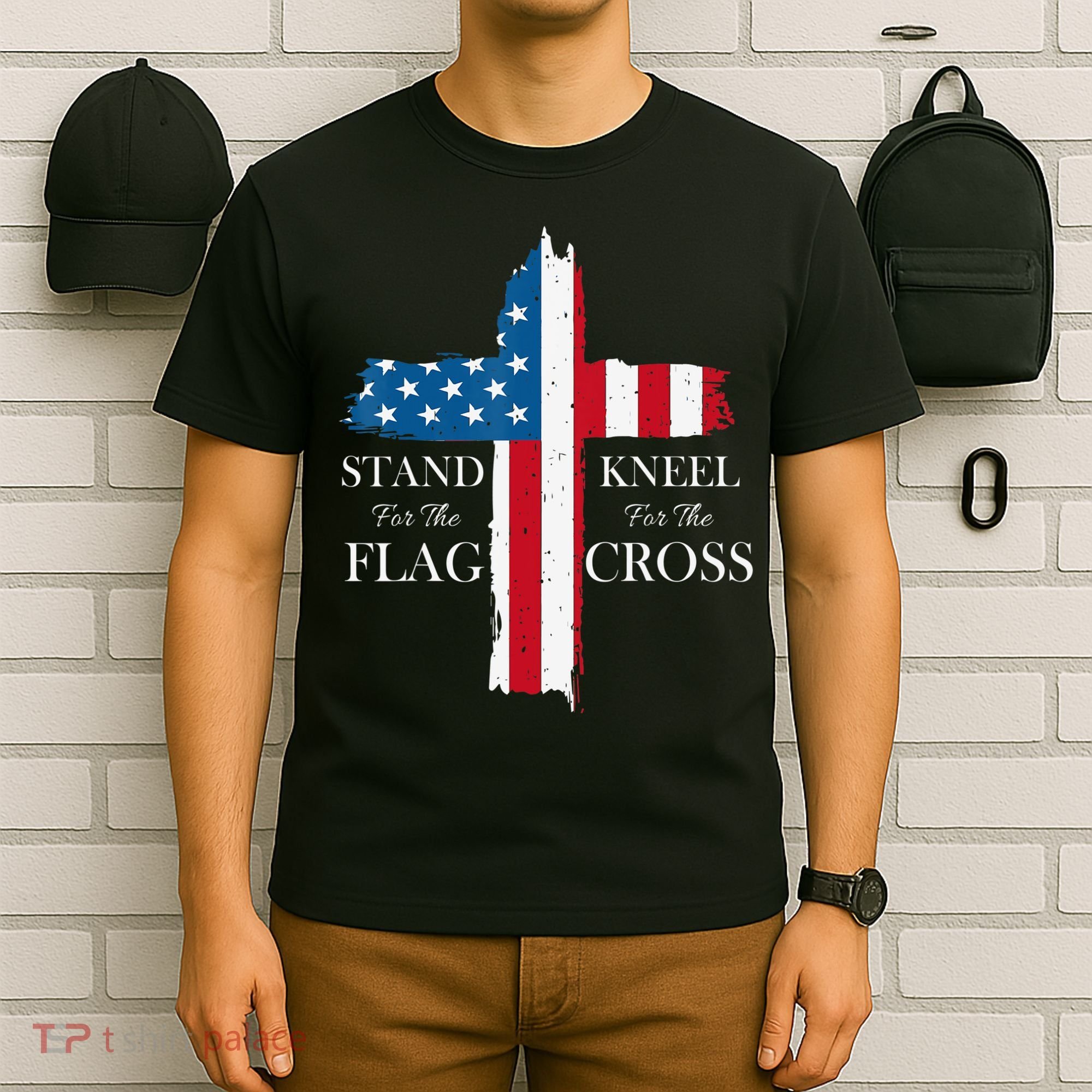 Stand For The Flag Kneel For The Cross T-Shirt