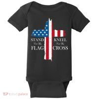 Stand For The Flag Kneel For The Cross Baby Bodysuit thumb 0