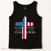 Stand For The Flag Kneel For The Cross Tank Top thumb 2