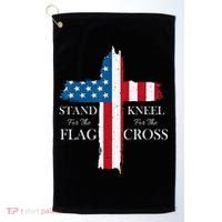 Stand For The Flag Kneel For The Cross Golf Towel thumb 0