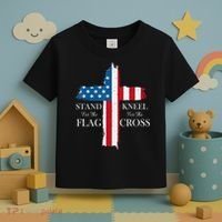 Stand For The Flag Kneel For The Cross Toddler T-Shirt thumb 3