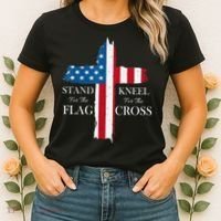 Stand For The Flag Kneel For The Cross Women's T-Shirt thumb 2