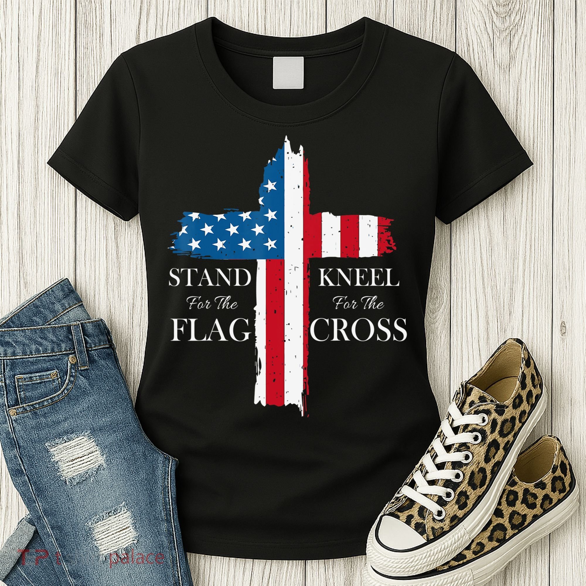 Stand For The Flag Kneel For The Cross Women's T-Shirt