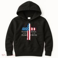 Stand For The Flag Kneel For The Cross Kids Hoodie thumb 0