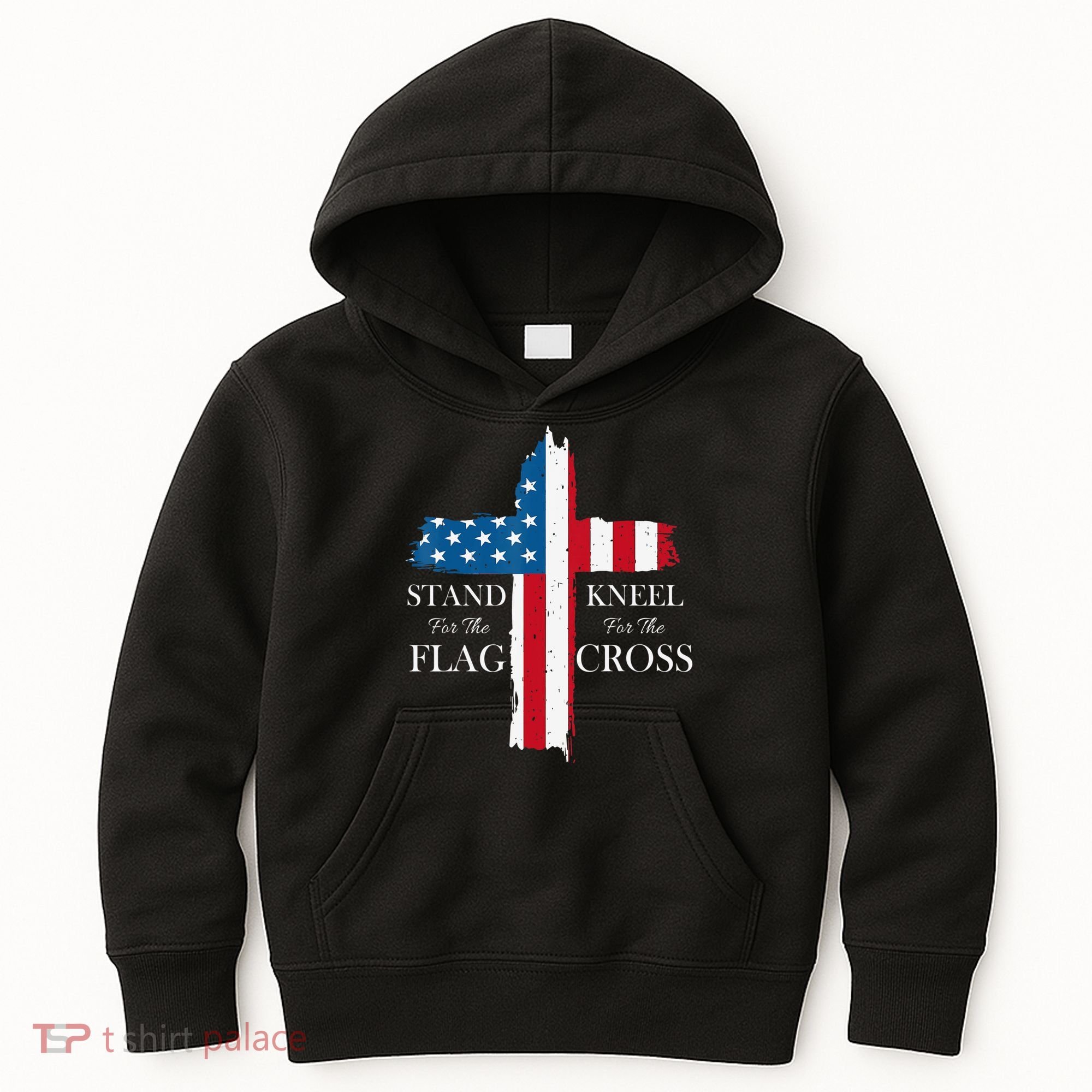 Stand For The Flag Kneel For The Cross Kids Hoodie