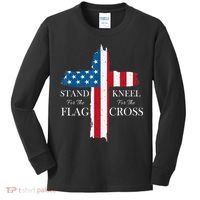 Stand For The Flag Kneel For The Cross Kids Long Sleeve Shirt thumb 0