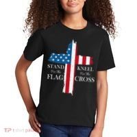 Stand For The Flag Kneel For The Cross Kids T-Shirt thumb 2
