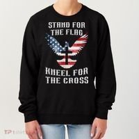 Stand For The Flag Kneel For The Cross Cute Gift Women's Sweatshirt thumb 0