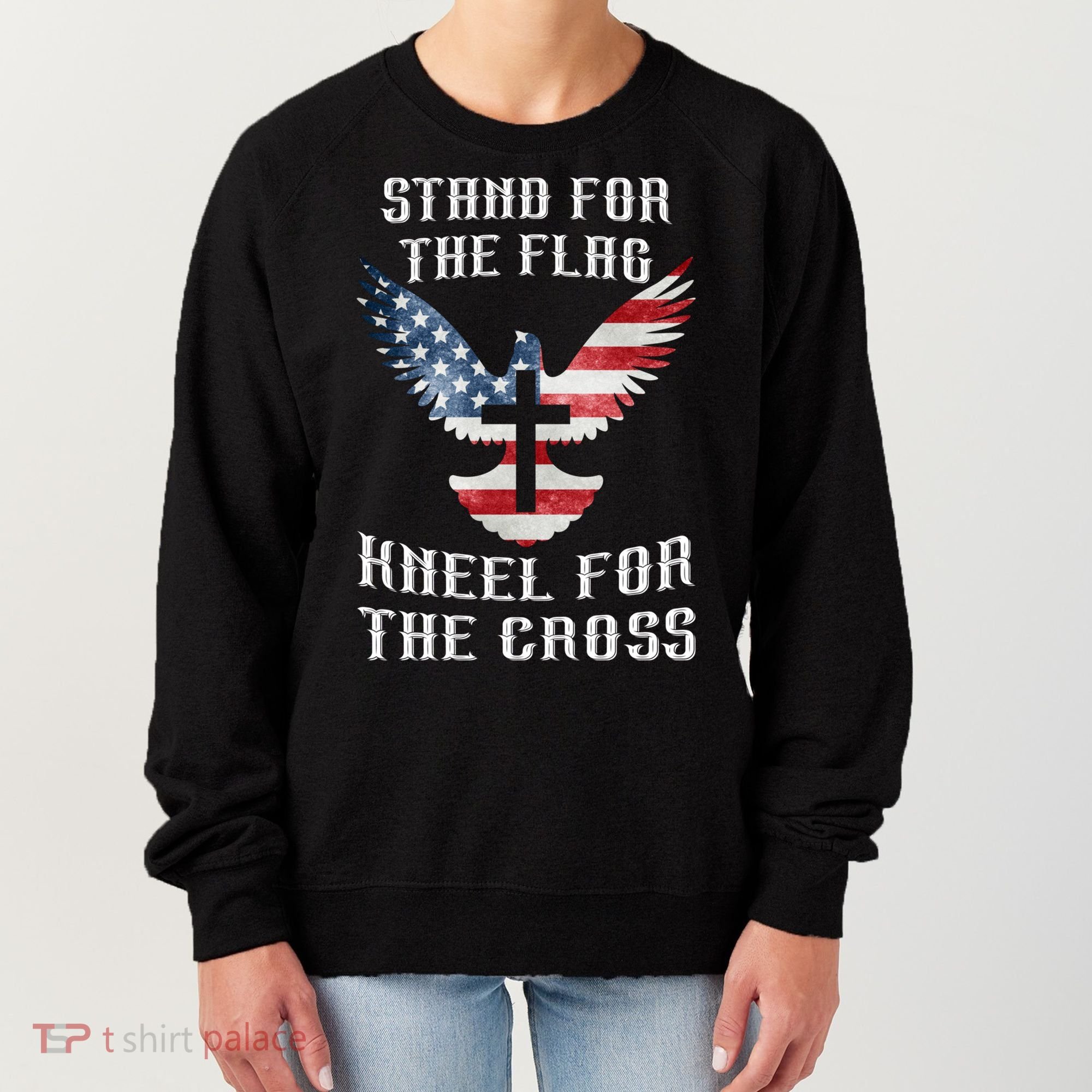 Stand For The Flag Kneel For The Cross Cute Gift Women's Sweatshirt