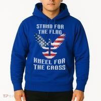 Stand For The Flag Kneel For The Cross Cute Gift Hoodie thumb 2