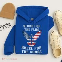 Stand For The Flag Kneel For The Cross Cute Gift Hoodie thumb 4