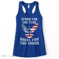Stand For The Flag Kneel For The Cross Cute Gift Women's Tank Top thumb 0