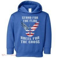 Stand For The Flag Kneel For The Cross Cute Gift Toddler Hoodie thumb 0