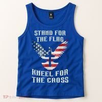 Stand For The Flag Kneel For The Cross Cute Gift Tank Top thumb 2