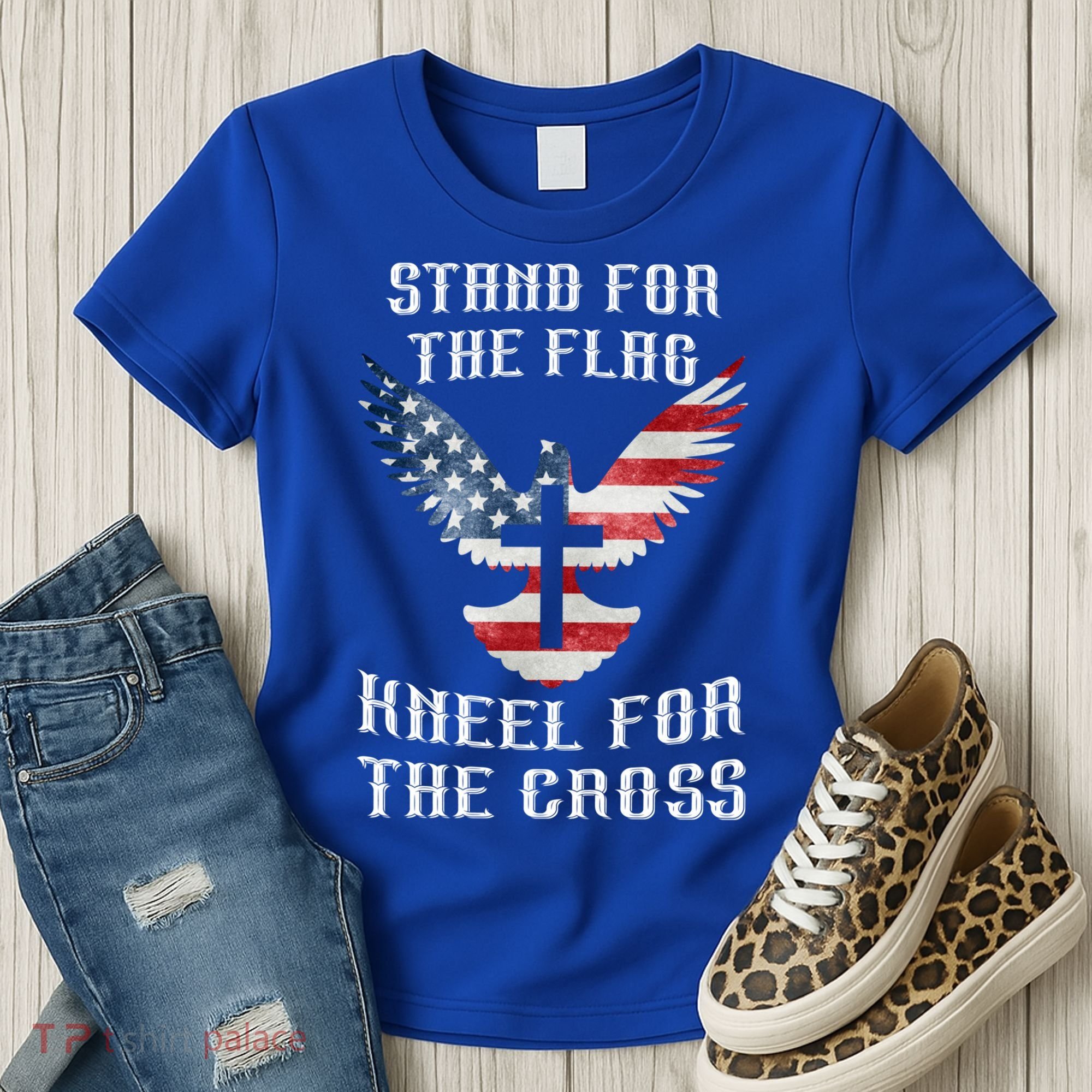 Stand For The Flag Kneel For The Cross Cute Gift Women's T-Shirt