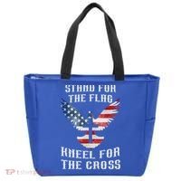 Stand For The Flag Kneel For The Cross Cute Gift Tote Bag thumb 0