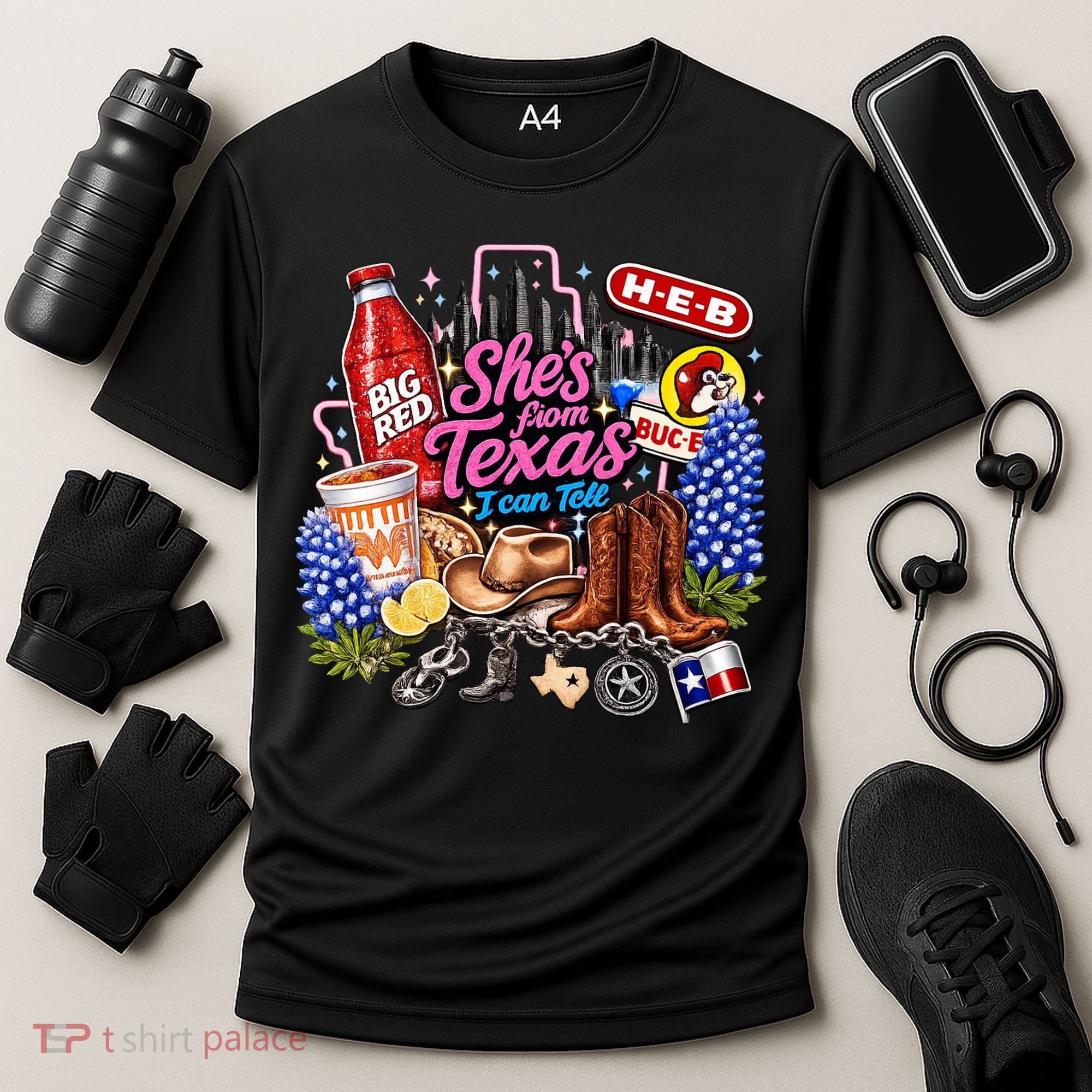 Shes From Texas I Can Tell State Pride Cooling Performance Crew T-Shirt