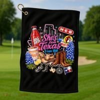 Shes From Texas I Can Tell State Pride Golf Towel thumb 1