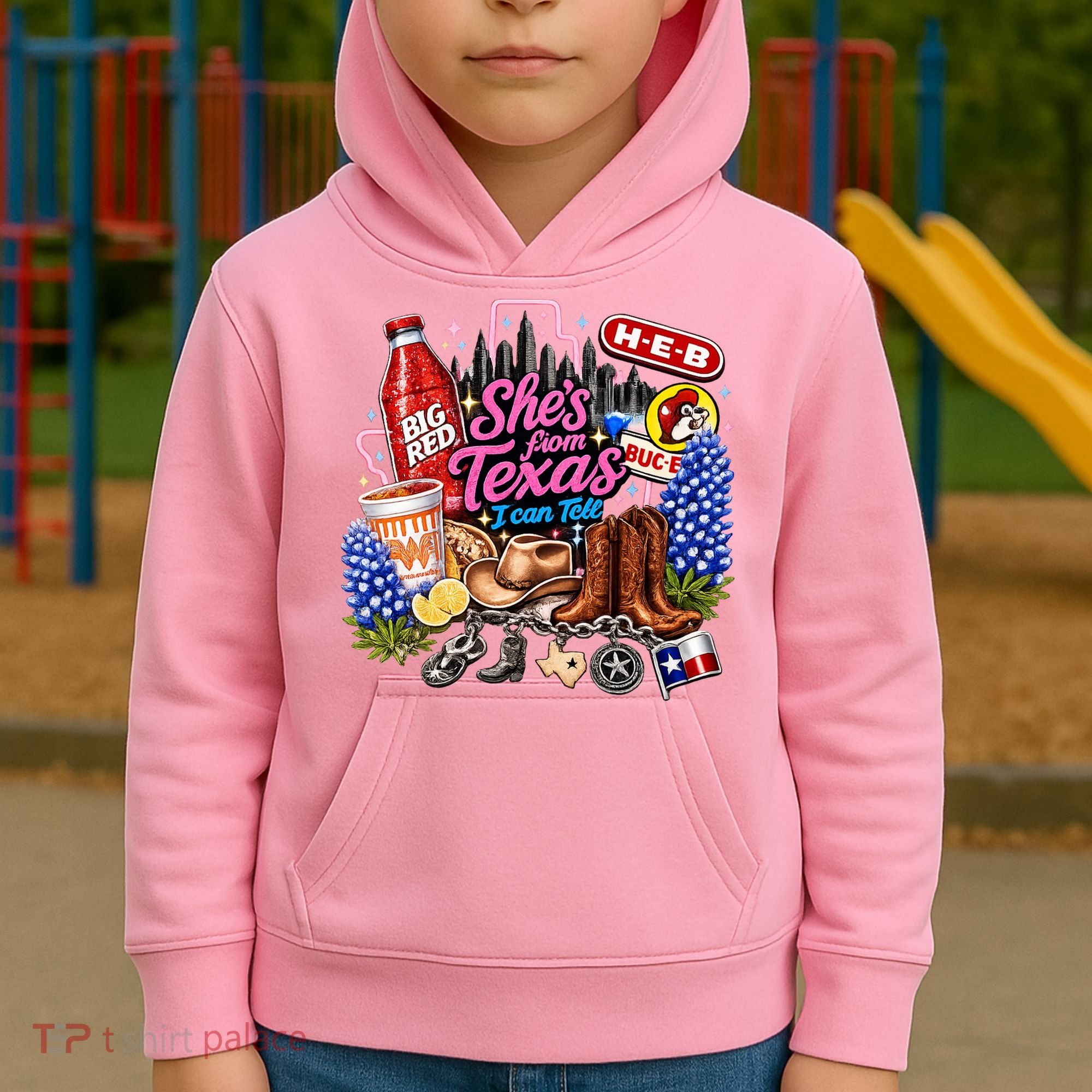 Shes From Texas I Can Tell State Pride Kids Hoodie