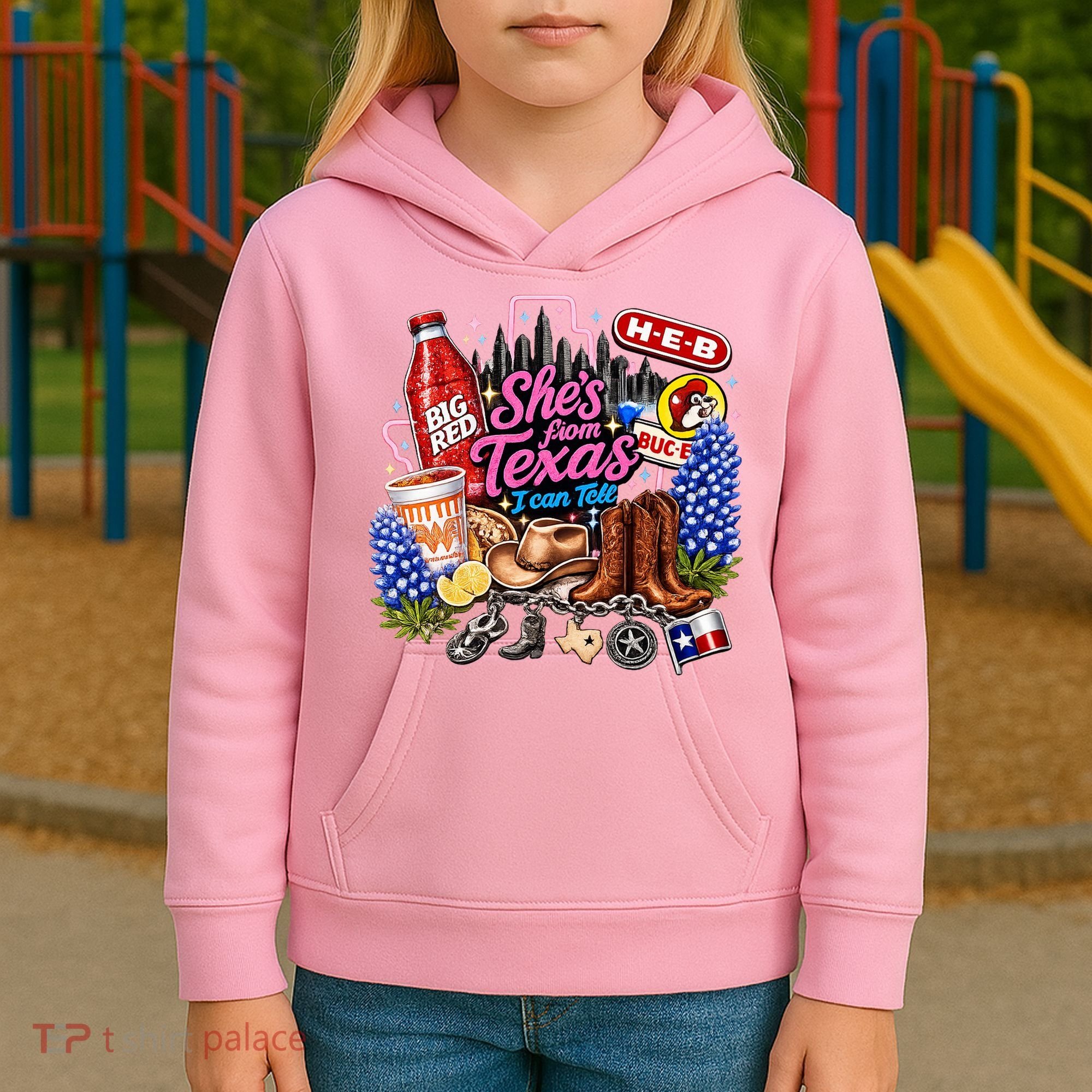 Shes From Texas I Can Tell State Pride Kids Hoodie