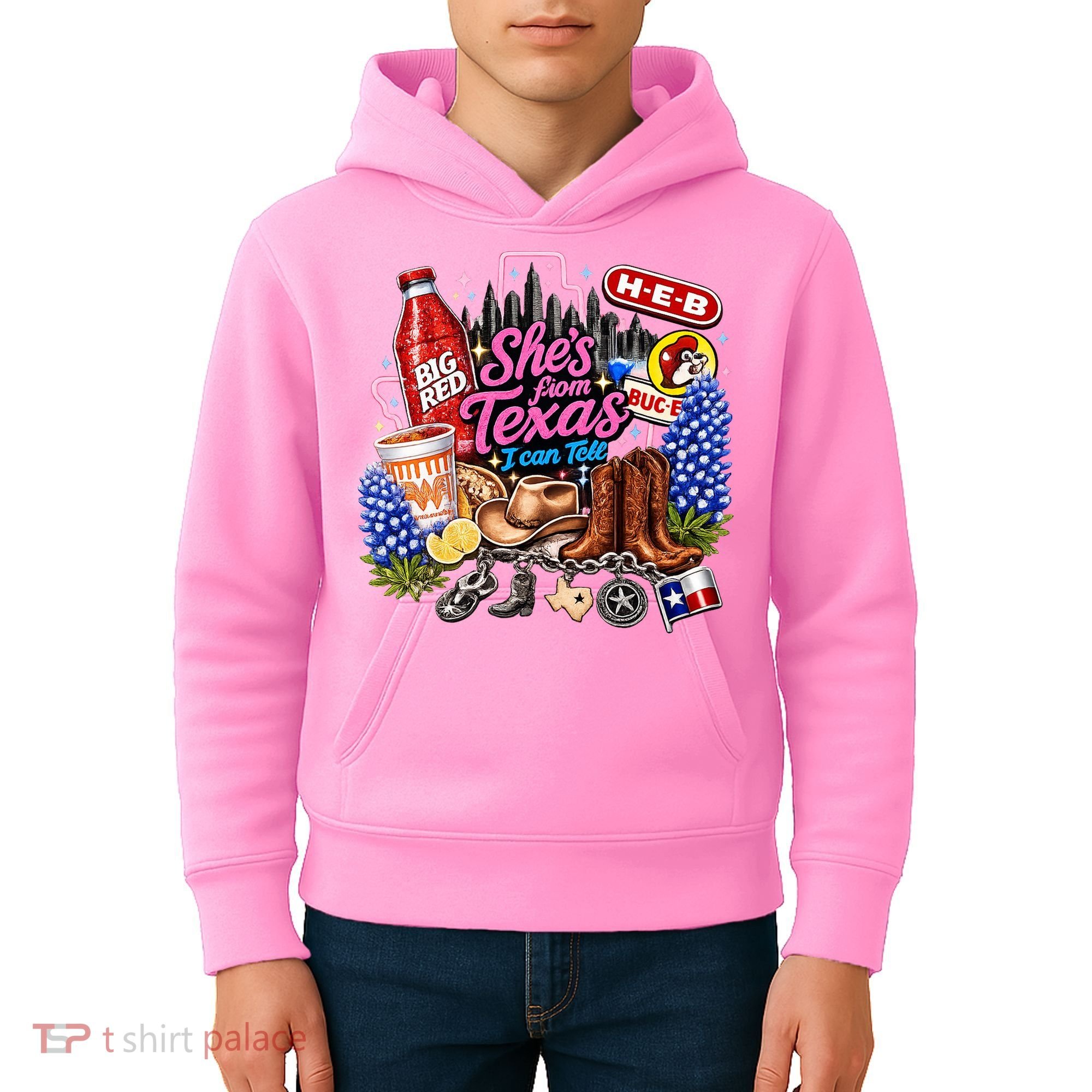 Shes From Texas I Can Tell State Pride Kids Hoodie