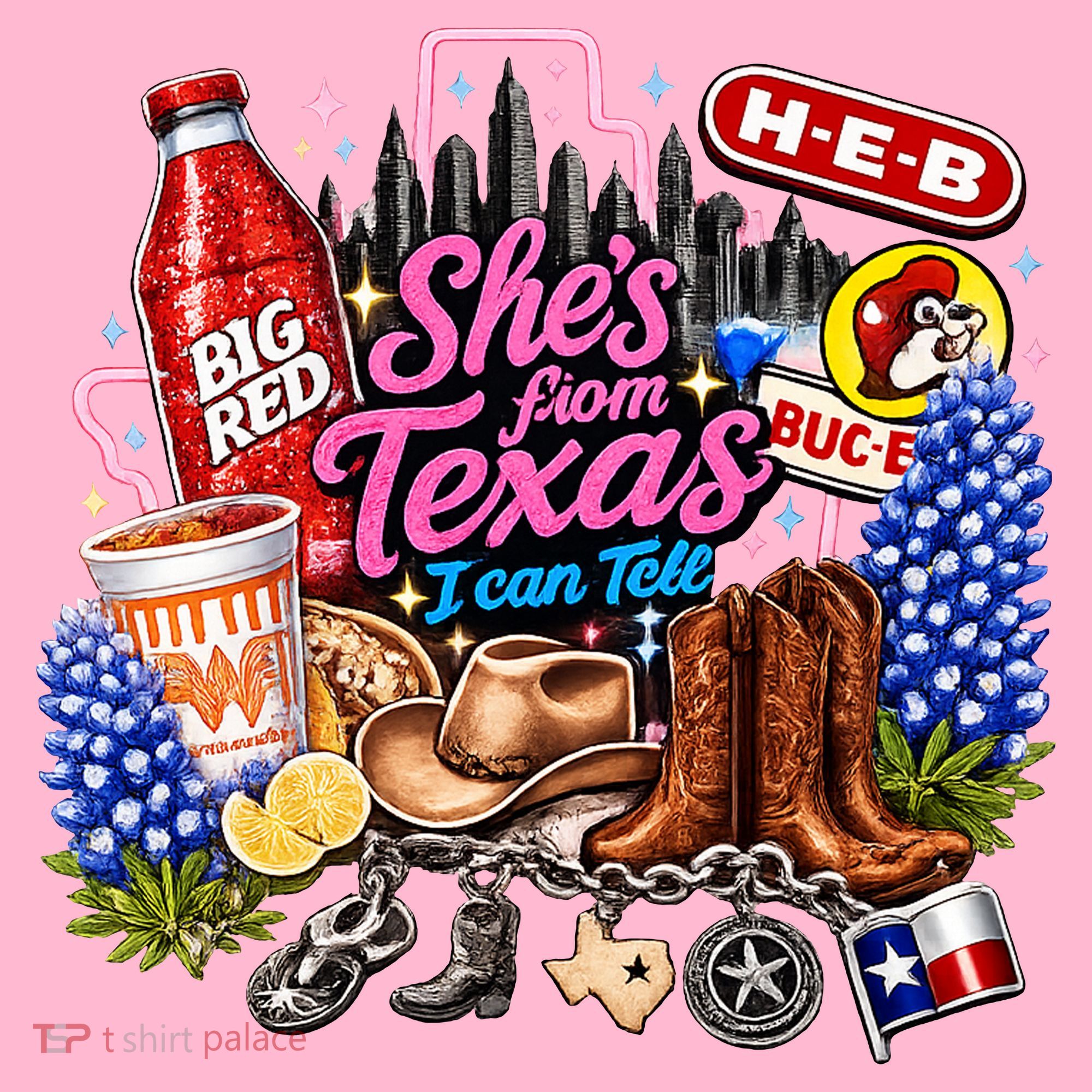 Shes From Texas I Can Tell State Pride Kids Long Sleeve Shirt