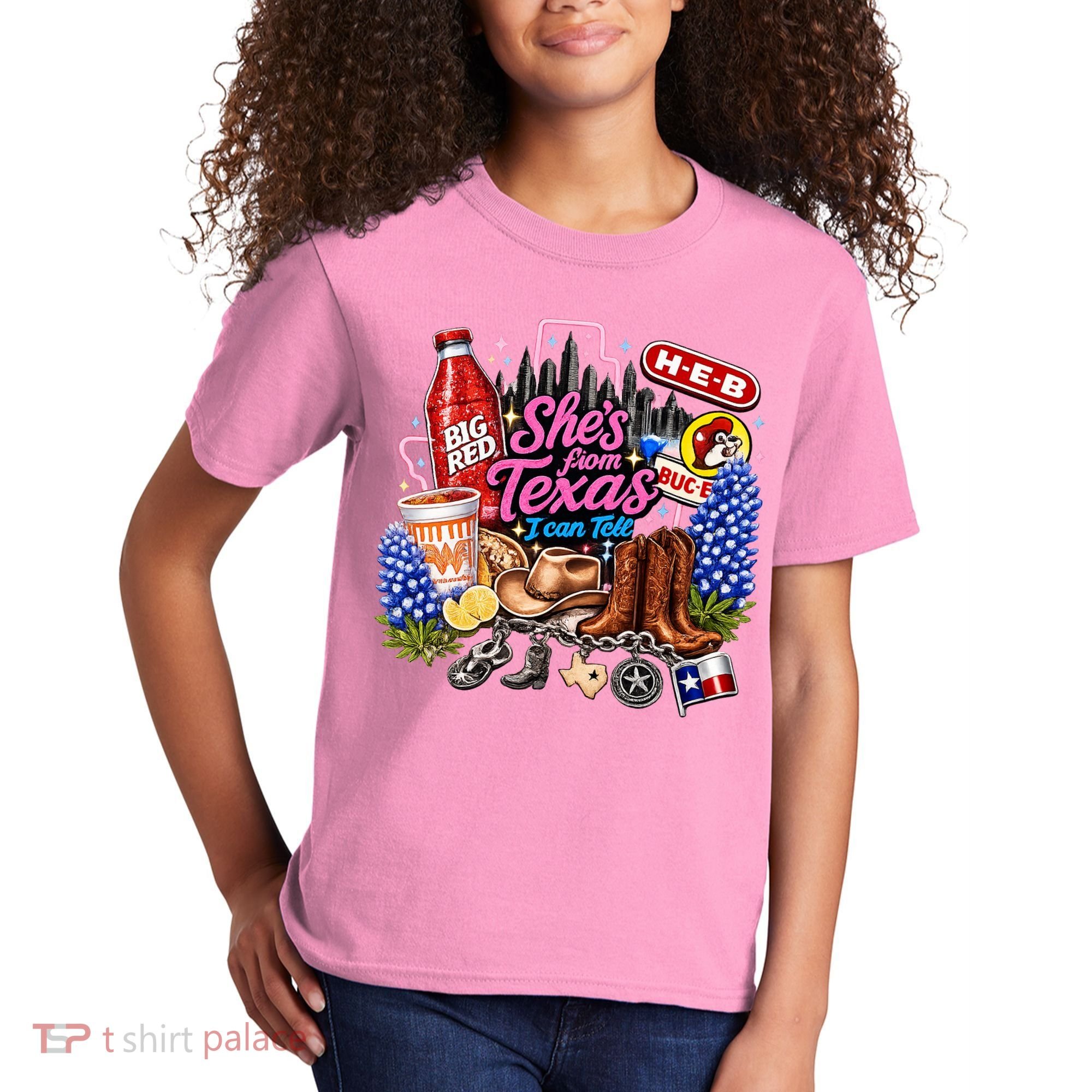 Shes From Texas I Can Tell State Pride Kids T-Shirt
