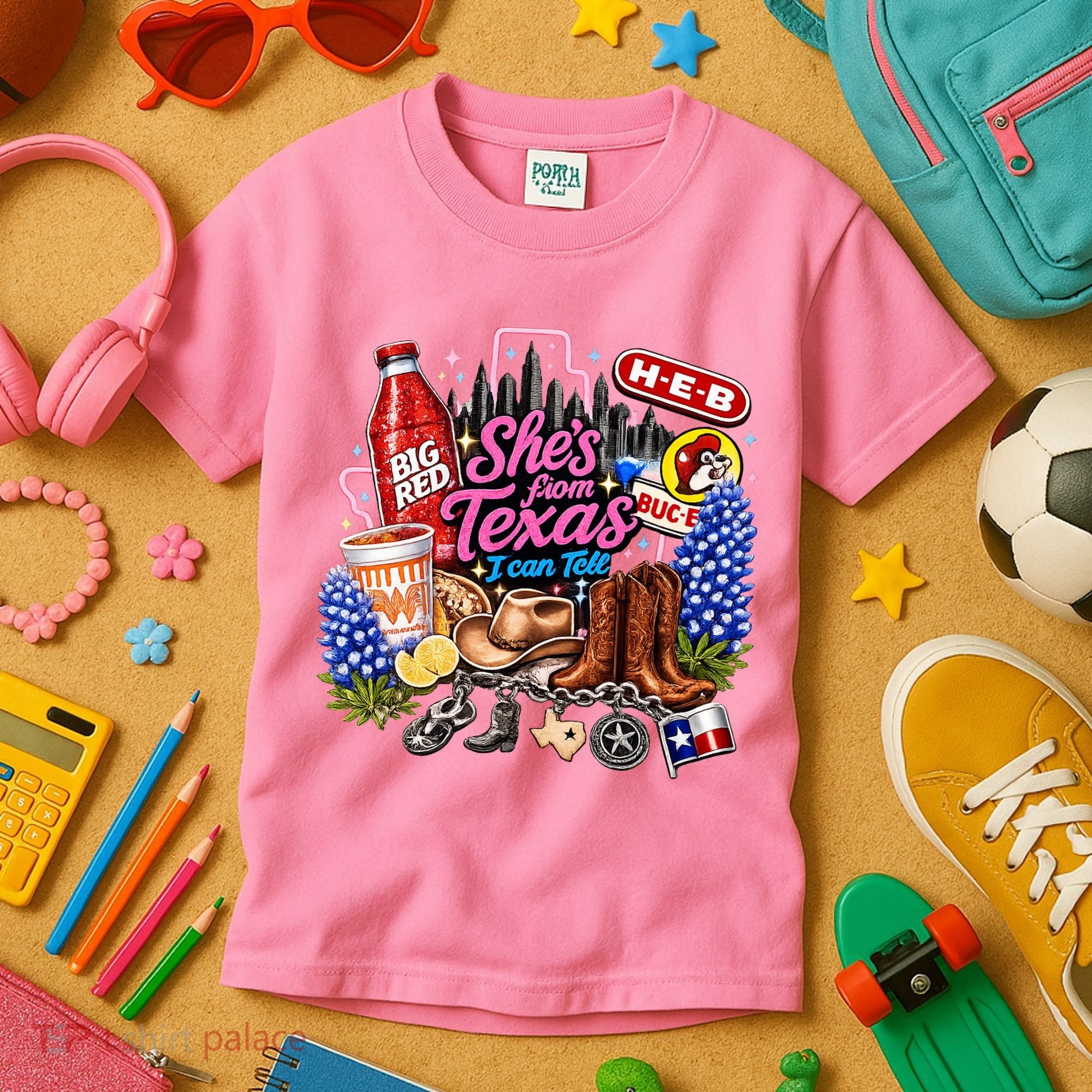 Shes From Texas I Can Tell State Pride Kids T-Shirt