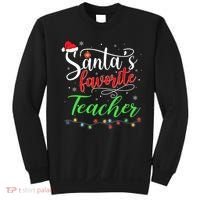 Santas Favorite Teacher Funny Christmas Santa Hat Light TShirt Sweatshirt thumb 0