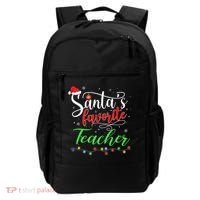 Santas Favorite Teacher Funny Christmas Santa Hat Light TShirt Backpack thumb 0