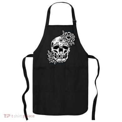 Skull Flower Tattoo Apron