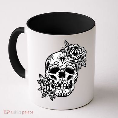 Skull Flower Tattoo Coffee Mug