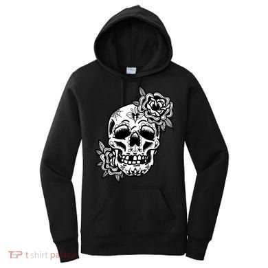Skull Flower Tattoo Women's Hoodie
