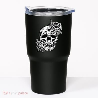 Skull Flower Tattoo Tumbler