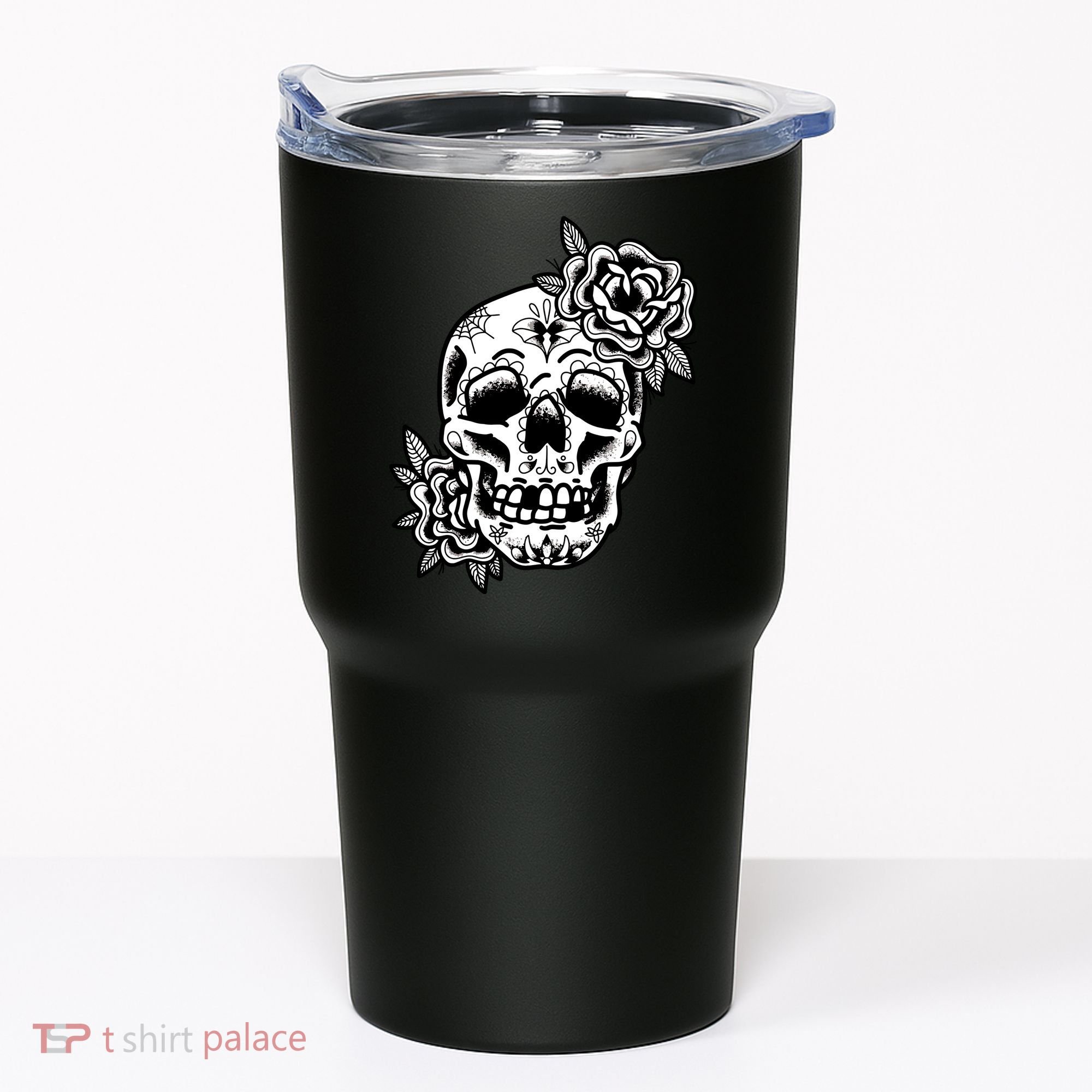 Skull Flower Tattoo Tumbler
